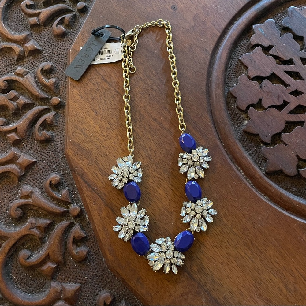 J Crew Rhinestone Blue Necklace